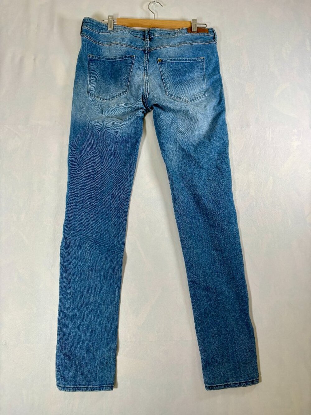Women's Super Skinny Jeans Size 33/32 Low Rise Light Blue Wash Stretch Denim